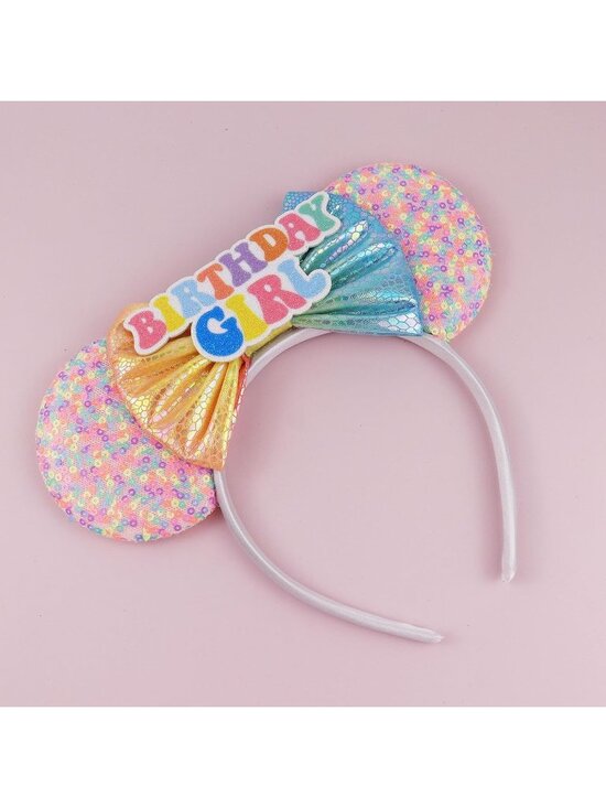 Women\'s Mulit Color Polyester Sequin Bow Mickey Mouse Headband Hair Accessory main image 5